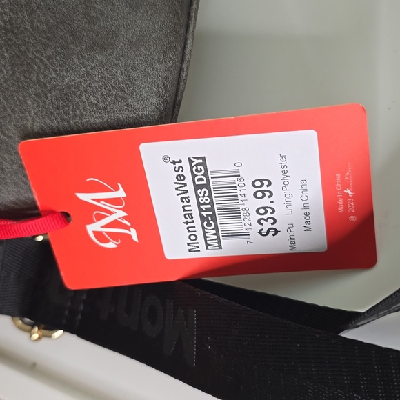 NWT Montana West Gray Crossbody Bag with Adjustable Strap - Picture 4 of 5